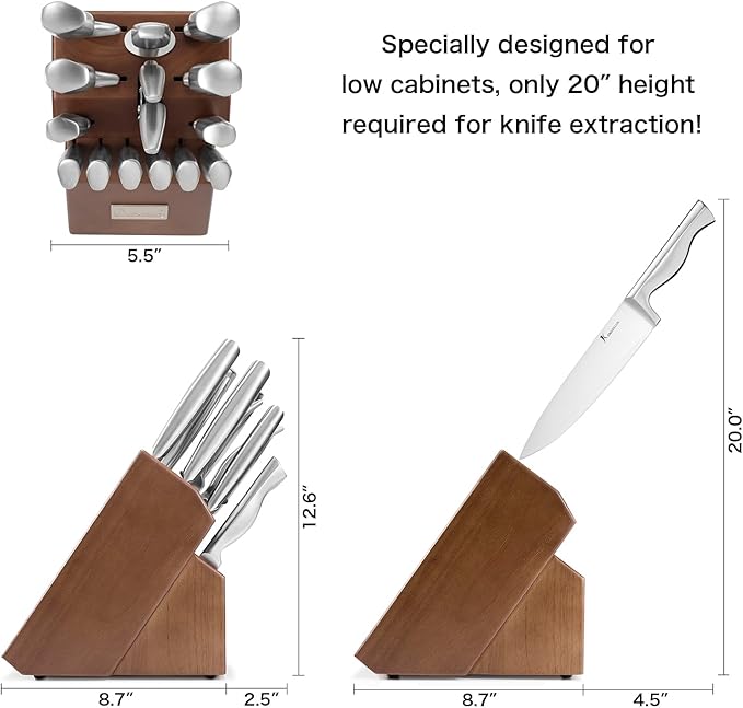 15 PCS Kitchen Knife Set with Non-Slip Handle, Ultra Sharp High Carbon Stainless Steel