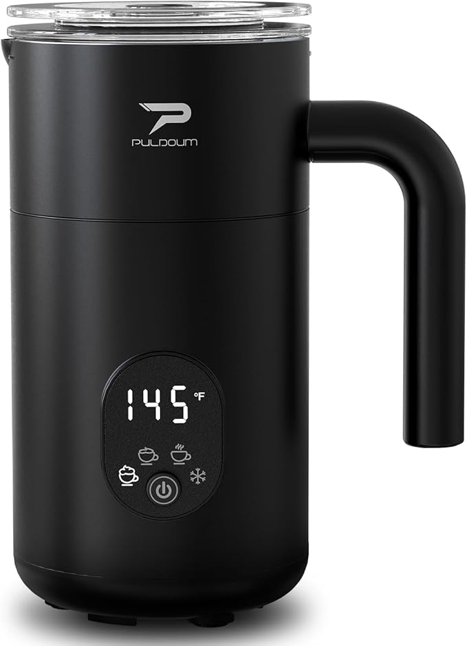 Milk Frother, Electric Milk Frother and Steamer 4 in 1 Automatic Coffee Steamer Frother, 11.8OZ / 350ML Warm and Cold Foam Frother for Coffee,Latte, Cappuccino, Macchiato, Hot Chocolate