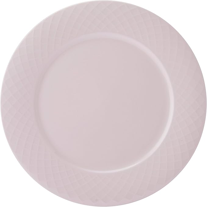 Miksa Trellis Pink Bone China Chip Resistant Lightweight 12 Piece Dinnerware Set, Service for 4