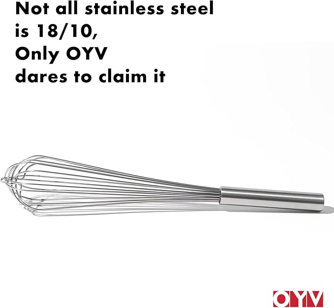 18/10 Stainless Steel Large Whisk, 17" Commercial Heavy Duty Whisk for Whipping Eggs, Mixing Batter, Making Sauces, Long Wisk Dishwasher Safe