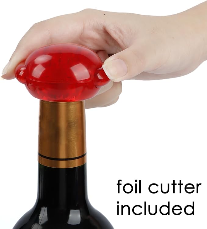 KAYCROWN Wine Bottle Opener - Vertical Lever Corkscrew Wine Opener - Clear and Red, 7.16in * 2.28in * 7.4in