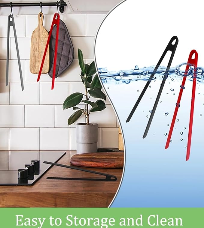 4 Pcs Silicone Trivet Tongs for Cooking,11.8 In And 5.51In Silicone Tongs for Cooking, Long or Short Non-stick Heat Resistant Barbecue Grilling Tool for Toaster Pan Fried Steak Food BBQ,heat-resistant