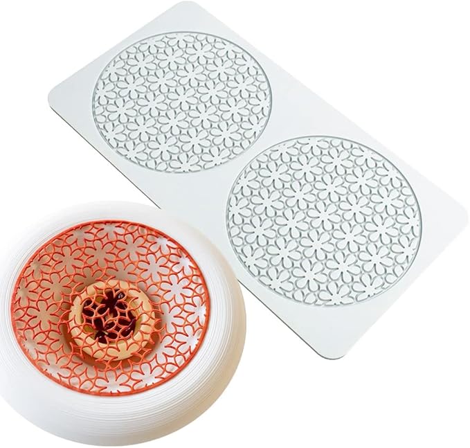 Hollow Leaf Silicone Mold Chocolate Candy 3D Hollow Leaf Candy Mold Food Cooking Meals Decorations Fondant Mold Polymer Clay Molds (Flower Net P_10.4x5.32x0.12inch)