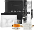 Berlinzo Premium Clear Ice Cube Maker with Conversation Ice Prints – 2 Large 2.1" Crystal Clear Ice Squares – Giftable Idea for Party, Game Night & Just for Fun – Includes Storage Bag (Non-Electric)