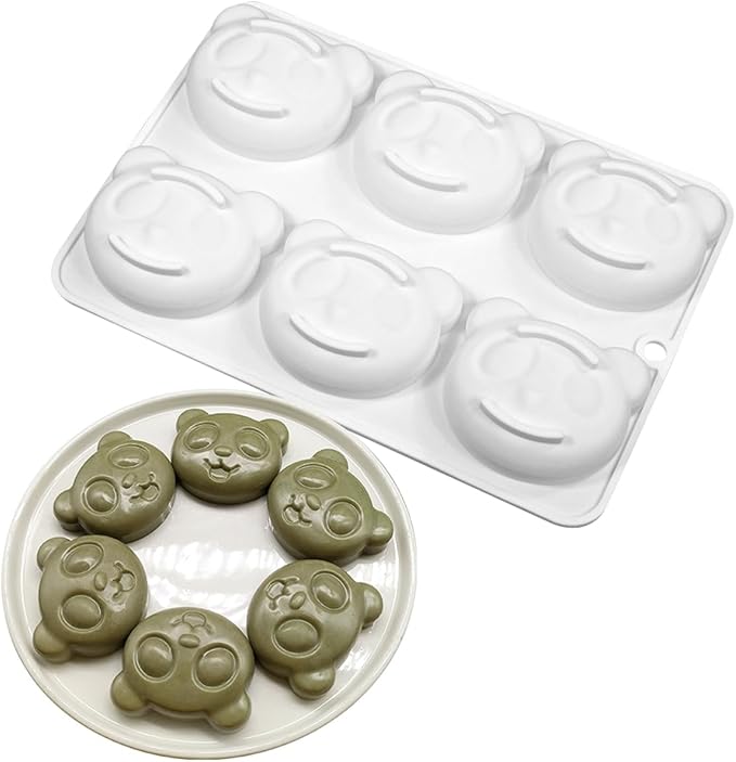 mostsom Silicone Mousse Mold Panda Shape Non-Stick Chocolate Dessert Molds, Flexible Baking Mold for Mousse Cake, Pudding, Jelly, Candy, Ice Cube (A_ Panda)