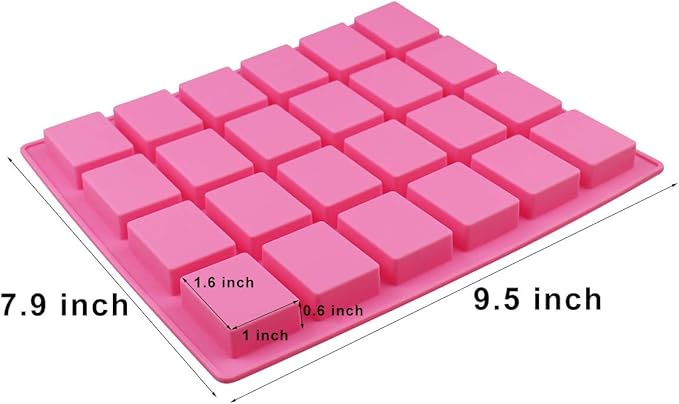 24-Cavity Rectangle Caramel Candy Silicone Molds,Chocolate Truffles Mold,Whiskey Ice Cube Tray,Grid Fondant Mould,Hard Candy Mold Pralines Gummy Jelly Mold