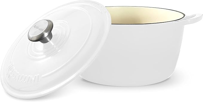Signature Enameled Cast Iron Dutch Oven, Non-Stick Serving Pot with Tight Fitting Lid for Perfect Roasting, Baking, Sauteing, and Bread Making | 2Q (1.9L)