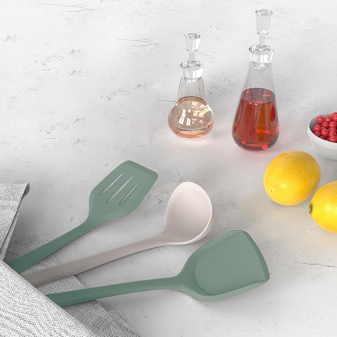 Silicone Cooking Utensils Set - 446°F Heat Resistant Silicone Kitchen Utensils,Spatula,Spoon, Kitchen Utensil Sets Gadgets Tools Set for Nonstick Cookware,Dishwasher Safe BPA FREE (Multicolor)