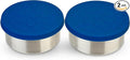 LunchBots 2.5 oz Stainless Steel Dressing Container for Condiments, Dips, Snacks, Dipping Sauce Cups with Silicone Lid, Fits in Lunch Bags and Bento Boxes - Set of 2 (Blue)