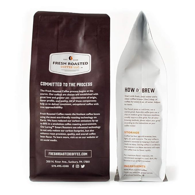 Fresh Roasted Coffee, Organic Colombian | USDA Organic, 100% Single Origin, Kosher | Medium Roast 12 oz Ground
