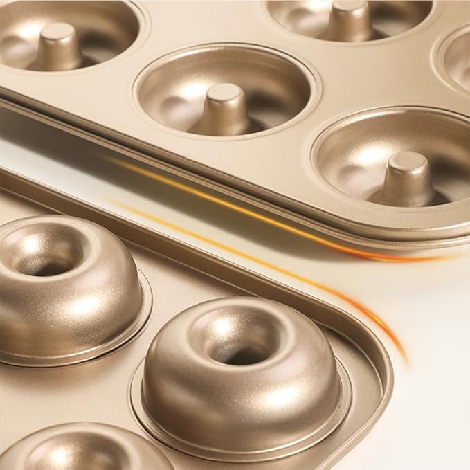 12 Cavity Donut Baking Pans Nonstick Donut Pan Carbon Steel Ring Donut Baking Tins Doughnut Pans Donut Molds Baking Pan