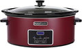 HOMECOOKIN 8 Quart Programmable Slow Cooker, Kitchen Appliances, Perfect Kitchen Small Appliance for Family Dinners, Red Stainless Steel