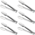 Serving Tongs,Buffet Tongs, ACAUTO Stainless Steel Food Tong Serving Tong Small Serving Tongs Stainless Steel Mini Appetizer Tongs, Set of 6 (7 Inch)