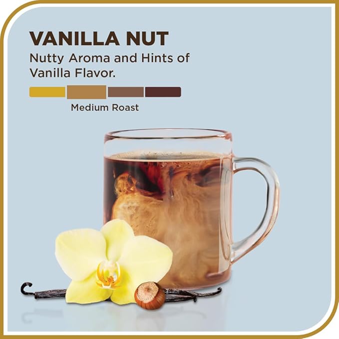 Don Francisco's Vanilla Nut Ground Coffee, Medium Roast – Flavored 100% Arabica, 12 oz Bag, Premium Coffee for Drip, Pour Over & French Press