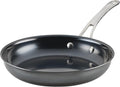 Anolon Everlast N2 Carbon Steel Frying Pan/Skillet with Helper Handle, Compatible with All Cooktops, Metal Utensil Safe, 10 Inch Open Fry Pan - Black