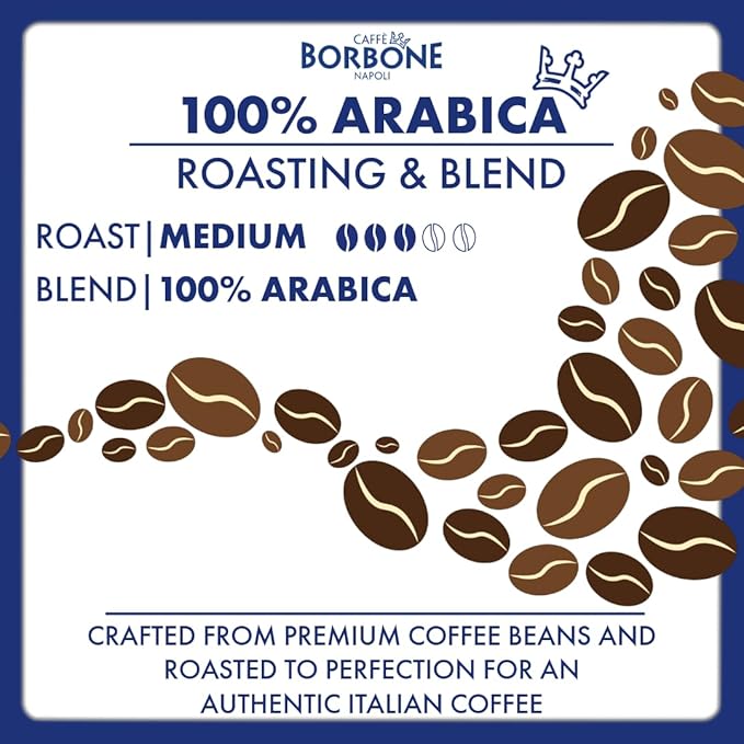 Caffe Borbone Aluminum Coffee Pods, 100% Arabica, Medium Roast, Aromatic and Refined, Genuine Italian Coffee - NOT compatible with Vertuo - 50 Count