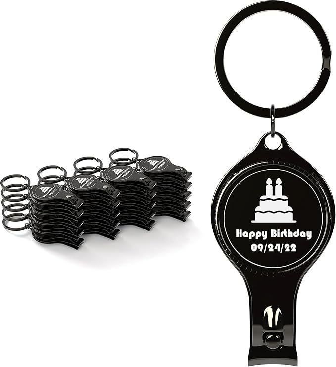 20pcs Personalized 4 in 1 Multi Function Bottle Opener, Nail Clipper, Wedding Favors Brewery, Private Customized, Black, Multitool Gifts for Men