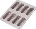 CHEFMADE Twinkie Cake Pan, 8-Cavity Non-Stick Mini Hotdog-Shaped Muffin Eclair Bakeware for Oven Baking (Champagne Gold)