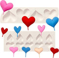 2 Pcs Heart Fondant Molds, Heart Shaped Lollipop Kitchen Baking Silicone Molds for Valentine's Day Cake Decorating, Candy Chocolate, Cookies, Marzipan, Clay, Epoxy, Butter, jelly