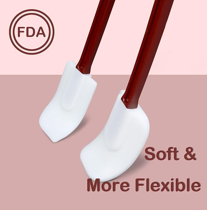 14 INCH Silicone Spatulas Heat Resistant Heavy Duty Rubber Spatulas Commercial Spatulas Set for Kitchen Use Silicone Cooking Utensils Sets of 2