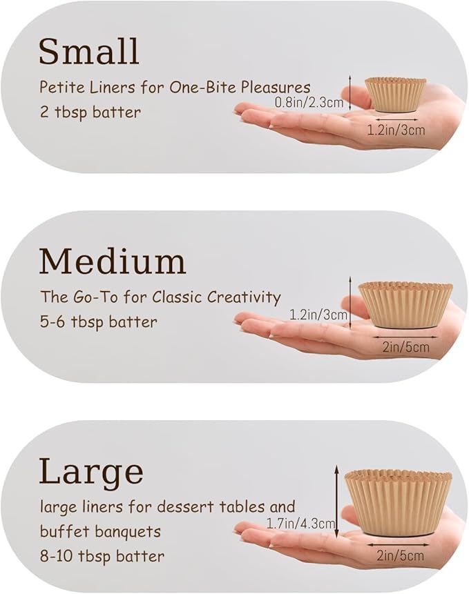qiqee 600 Count Mini Cupcake Liners White Muffin Liners Food Grade Baking Cups Paper No Smells（Small Size）