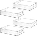 Large Clear Plastic Storage Bins, Pantry Organizers and Storage Containers Fridge Organizer Bins for Organizing Home Kitchen Under Sink Bathroom Refrigerator Freezer Laundry Room