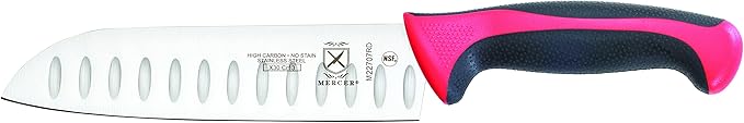 Mercer Culinary Millennia Colors 5-Piece Magnetic Board Set with Red Handles, Rubberwood