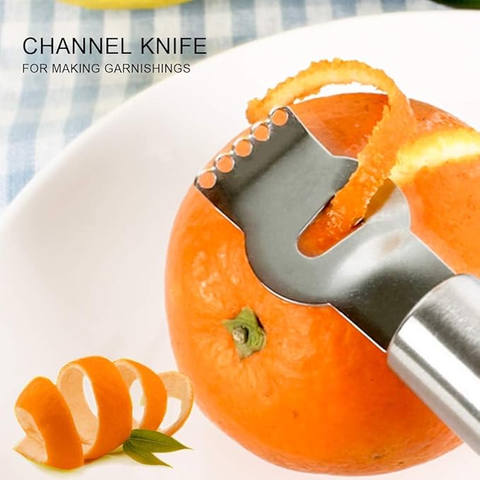 Lemon Zester Grater,Stainless Steel orange peeler tool with Channel Knife，5pack