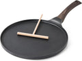 SENSARTE Nonstick Crepe Pan, Swiss Granite Coating Dosa Pan Pancake Flat Skillet Tawa Griddle 12-Inch with Stay-Cool Handle, Induction Compatible (Black)