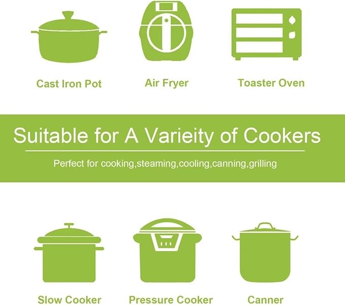 Slow Cooker Silicone Rack, Used for Roasting Pot Cooking Steamer Silicone Pressure Cooker Baking Accessories Compatible with 6 quarts and 8 quarts Stove (Oval, Green, red)