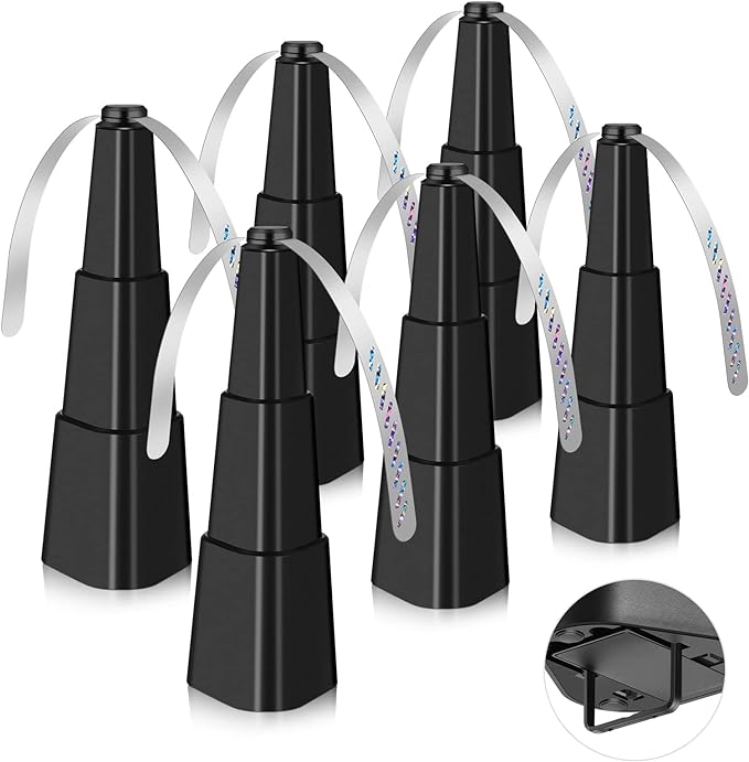 Fly Fans for Tables, Fly Repellent Fan for Indoor/Outdoor, Food Fans to Keep Flies Away for Party, BBQ, Home, Picnics, Travel, Portable and Easy Use 6 Pack (Black)
