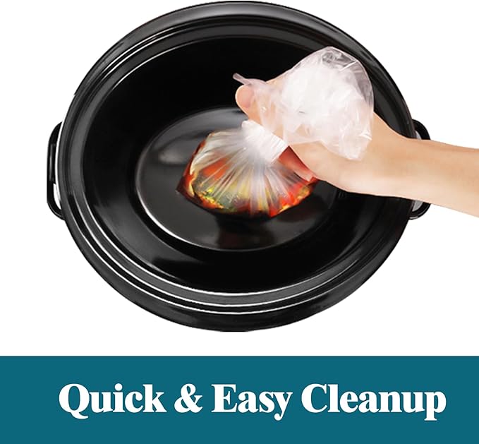 Slow Cooker Liners, 50 Cooking Bags, Oversized Disposable Pot Liner Plastic Bags for 6QT to 10QT Slow Cookers, 14 in. x 22 in.