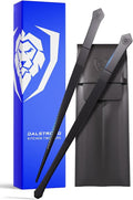 DALSTRONG Professional Plating Tweezers - 2 Piece Set - 10 inch Straight+Wide Tip High-Precision - Black Titanium Coating - Plating, Multi-use - 304 Stainless Steel - Culinary Fine Use - Kitchen Tongs