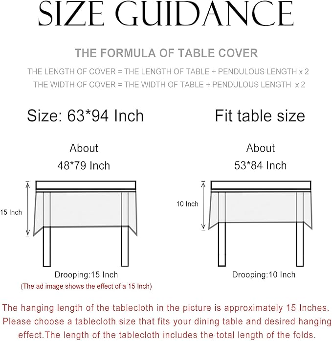 patdrea Designer Blue Tablecloth for Rectangle Table,Vintage Linen with Leaves and Floral Pattern Long Table Cloth,Farmhouse Decor Cover for Kitchen Dining Christmas,Thanksgiving,63"x94"-Ivar a