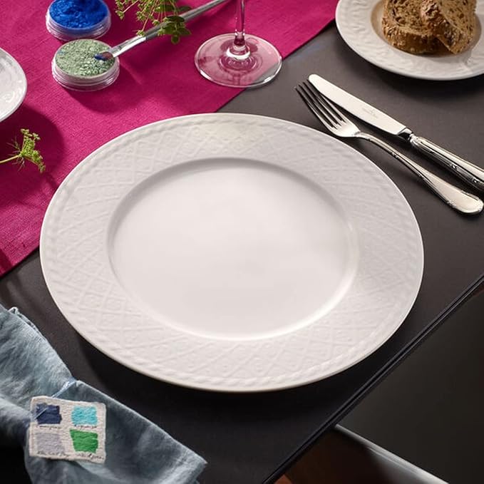 Villeroy & Boch Cellini 12-Piece Dinnerware Set, Service for 4, Premium Porcelain, Made in Germany, White