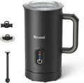 ECOWELL Automatic Milk Frother Heater Milk Boiler, 4 in 1 Electric Coffee Steamer for Heating Milk, Warm and Cold Foam, Coffee Latte, Macchiato, Cappuccinos, Hot Chocolate WMMF01, 8.1oz/240ml,Black