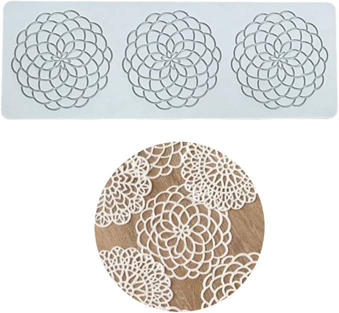 Silicone Molds 3D Hollow Leaf Chocolate Molds Honeycomb Bee Candy Mold Flower Pattern Fondant Mold Cake Topper Sugar Craft Decoration (Q_Flower_10.04 * 3.6 * 0.08inch)