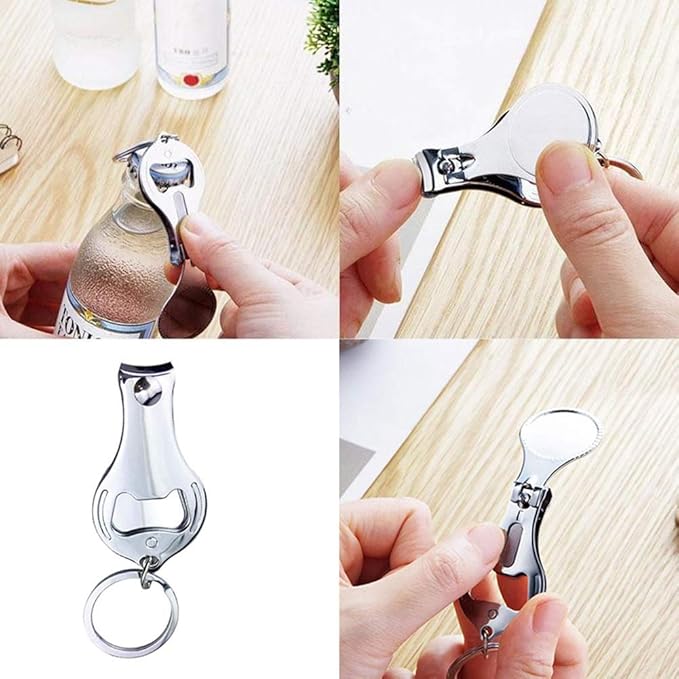 20 pcs-Personalized 4 in 1 Multi Function Bottle Opener, Nail Clipper, Wedding Favors Brewery, Private Customized, Sliver, Multitool Gifts for Men