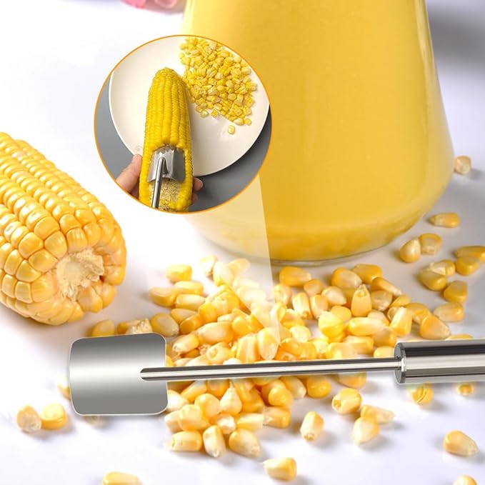 Easy Clean Corn Cob Peeler, 2025 New Corn Peeler for Corn on the Cob, Upgrade Corn Cob Stripper Corn on the Cob Remover, Stainless Steel Corn Stripping Tool for Home Kitchen and Restaurant Chef (3)