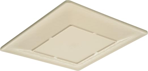 Carlisle FoodService Products Grove Reusable Plastic Plate Square Plate with Rim for Home and Restaurant, Melamine, 8.5 Inches, Buff