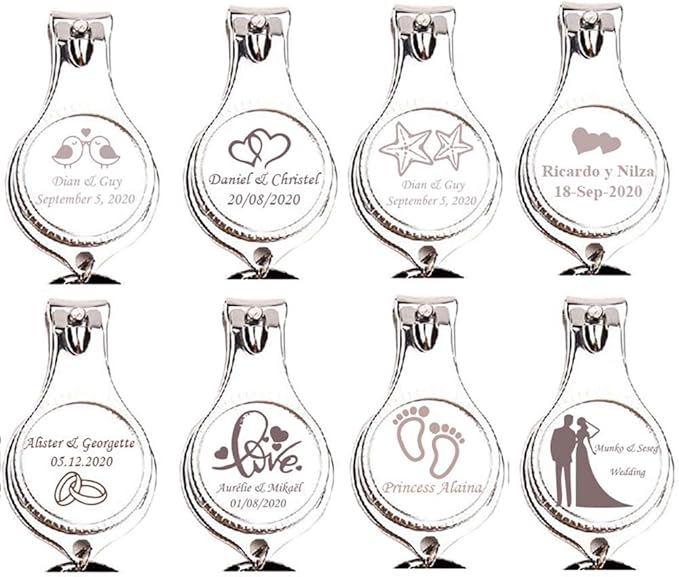 10pcs-Personalized 4 in 1 Multi Function Bottle Opener, Nail Clipper, Wedding Favors Brewery, Private Customized, Sliver, Multitool Gifts for Men