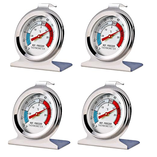 4 Pack Refrigerator Freezer Thermometer Large Dial Analog Thermometer