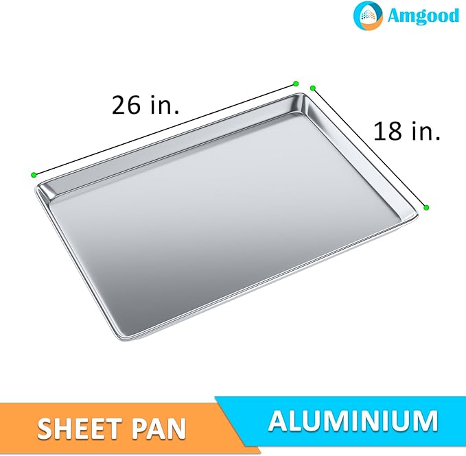 18 in. x 26 in. 19 Gauge Full Size Aluminum Bun. / Sheet Pan. Pack of 12