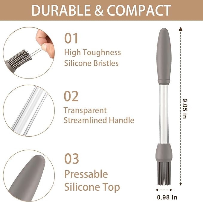 4-Pack Heat-Resistant Silicone Basting Brushes for Cooking - Ideal for Spreading Oil,Sauces,Butter,Perfect for BBQ,Baking,Grilling and Outdoor Use