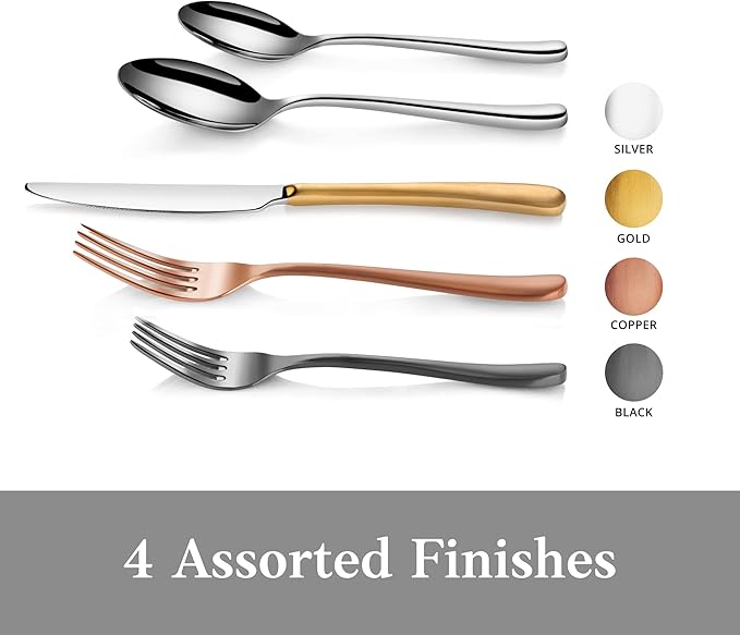 Artaste 56525 Rain II Forged 18/10 Stainless Steel Flatware 20 Piece Set, Service for 4, Silver