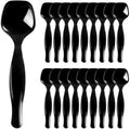18 Count Disposable Black Plastic Serving Spoons for Buffet, Large Serving Spoons Heavy Duty Disposable Serving Utensils for Catering Wedding Holiday Party Events (Black, 18pcs spoons)