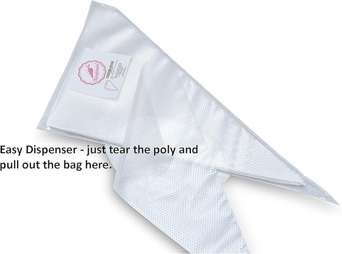 Keenpioneer 14-Inch Disposable Decorating & Pastry Bags, Tipless Icing Piping Bag for Cake, Cream Frosting and Cookie Decoration, Pack of 100 (Clear)