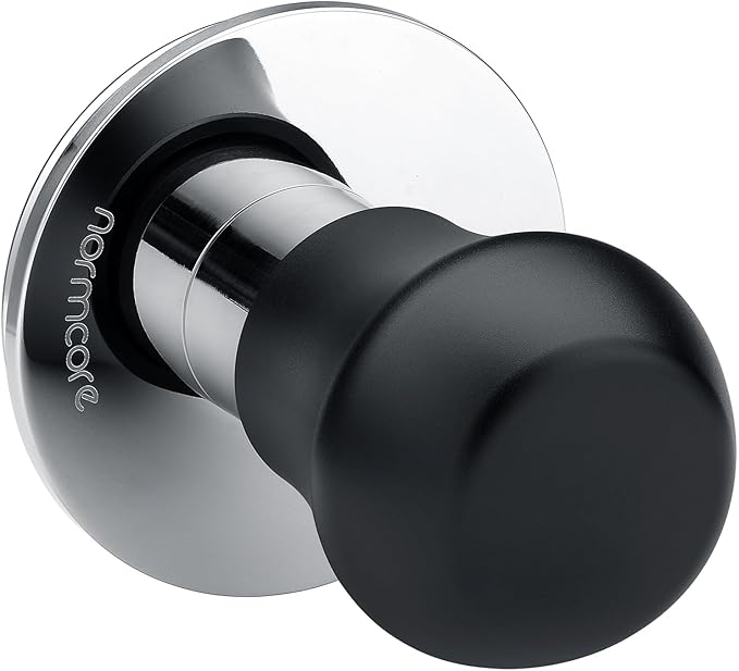 Normcore 58mm Coffee Tamper V4.1 Mini, Spring-Loaded with Click Feedback, Compatible with 58mm Espresso Machines Portafilter, Anodized Aluminum Handle and Silcone Stand, Black