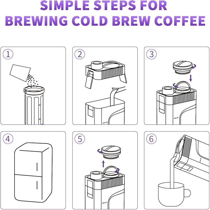 MAVO Cold Brew Coffee Maker, 27oz Iced Coffee Maker and Tea Brewer, Fine Mesh Filter, Leak-Proof Seal, Removable Design for Easy Cleaning, Durable Tritan Material, Space Saving - Home and Camping