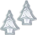 Christmas Tree cake pans set of 2，Christmas Tree Shaped cake pan,12 Inch Aluminum Christmas Tree Cake Tin,For Christmas Cake，silver